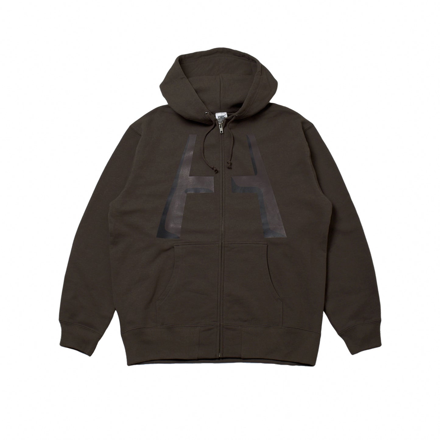 Split H Zip Up Hoodie BROWN